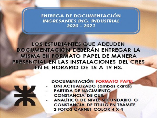 ATENCI&Oacute;N INGRESANTES DE INDUSTRIAL 2020-2021 