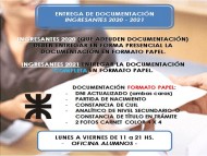 ENTREGA DE DOCUMENTACI&Oacute;N INGRESANTES 2020 - 2021 UTN 